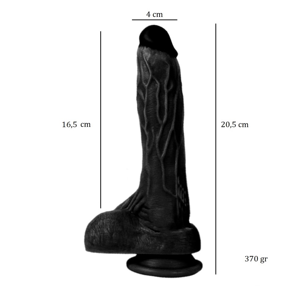 20 cm Gerçekçi Silikon Vantuzlu Zenci Penis Holy Dragon - Görsel 5