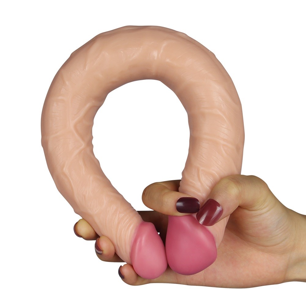 36 cm Çift Taraflı Realistik Dildo Anal Vajinal Penis - Görsel 5