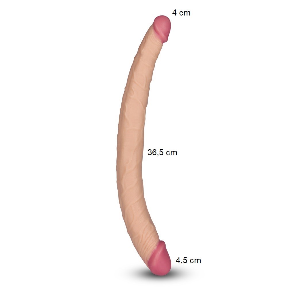 36 cm Çift Taraflı Realistik Dildo Anal Vajinal Penis - Görsel 4