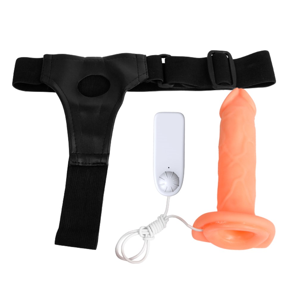 7.5 cm Dolgulu Titreşimli Protez Strapon - Görsel 3