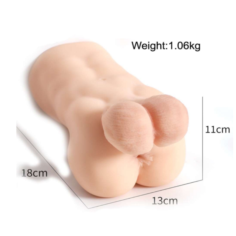 Yarım Vücut Male Doll Testisli Anal Mastürbatör - Görsel 3