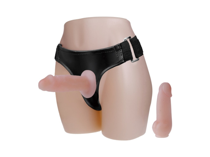 Belden Bağlamalı İçi Dolu Çift Strapon Penis - Görsel 2