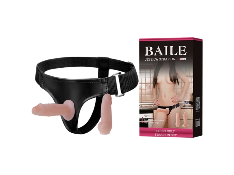 Belden Bağlamalı İçi Dolu Çift Strapon Penis - Görsel 7