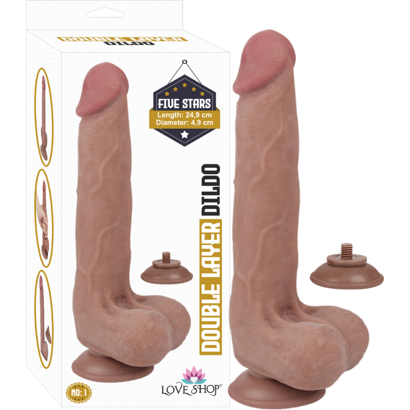 Love Clone Çift Katmanlı Gerçekti Ten Dokulu Kıkırdaklı Dildo