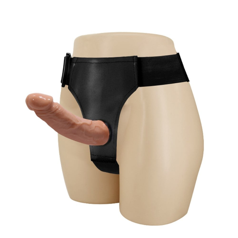 Belden Bağlamalı Çift Taraflı İçi Dolu Strapon Penis | Kemerli Dildo - Görsel 3