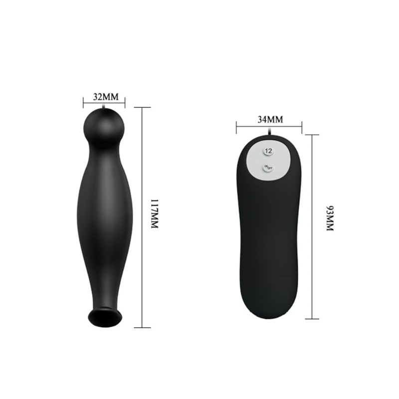 12 Fonksiyon Kumandalı 11,7 cm Titreşimli Anal Plug - Görsel 5
