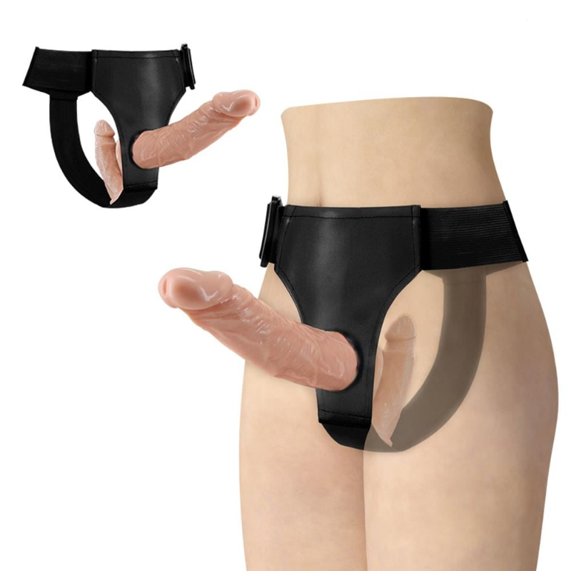 Çift Taraflı İçi Dolu Strapon Penis – Belden Bağlamalı