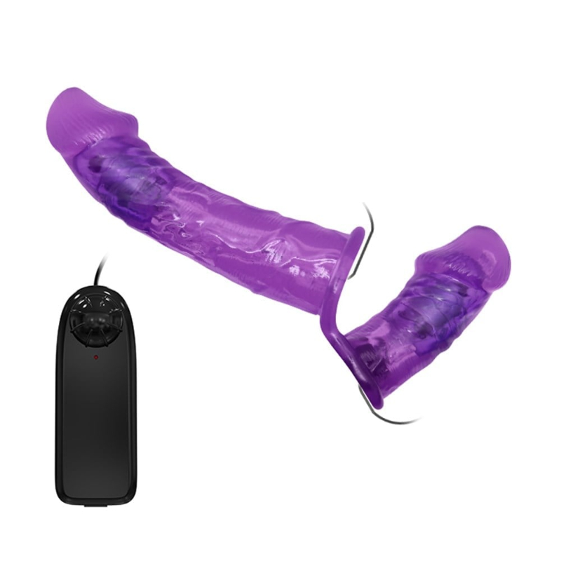 17,5 cm Çift Taraflı Titreşimli Strapon Dildo – Çiftlere Uygun - Görsel 3