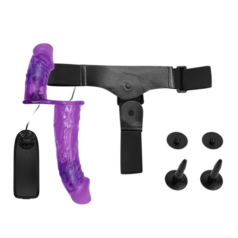 17,5 cm Çift Taraflı Titreşimli Strapon Dildo – Çiftlere Uygun - Görsel 6