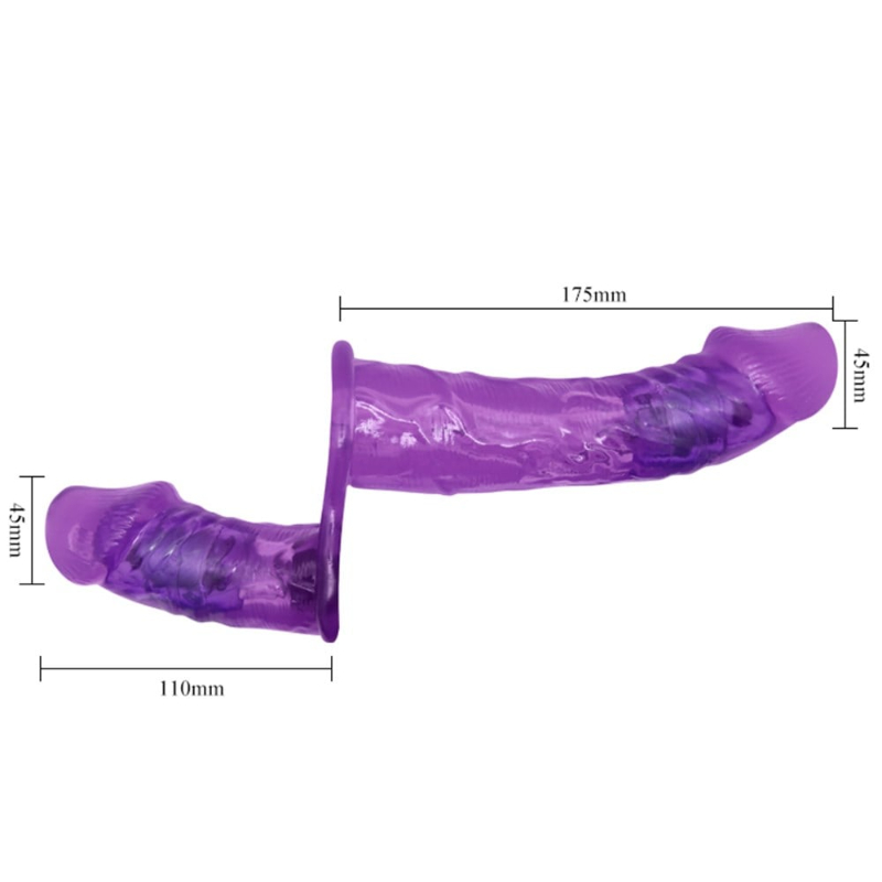 17,5 cm Çift Taraflı Titreşimli Strapon Dildo – Çiftlere Uygun - Görsel 7