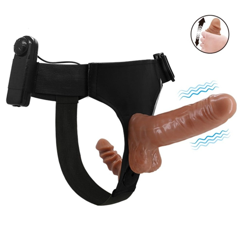 16 cm Çift Taraflı Titreşimli Strapon Dildo – Çiftlere Özel - Görsel 2